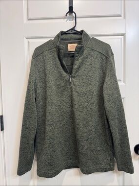 Men's Olive Half-Zip Sweater Pullover